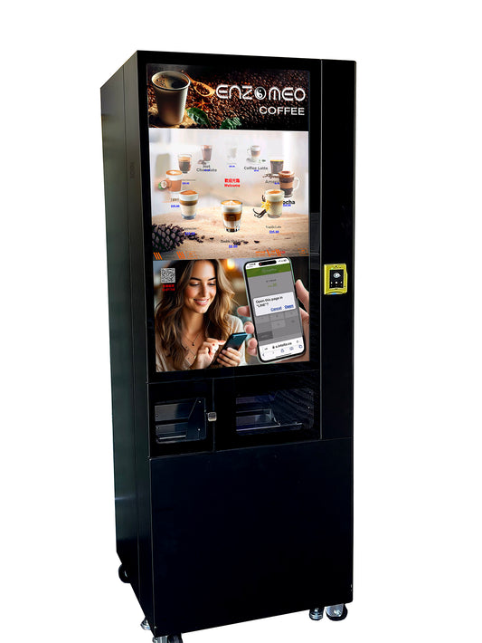 Enzo Vending JQ-002-A 43" Touchscreen Coffee Vending Machine with Freshly Ground Beans